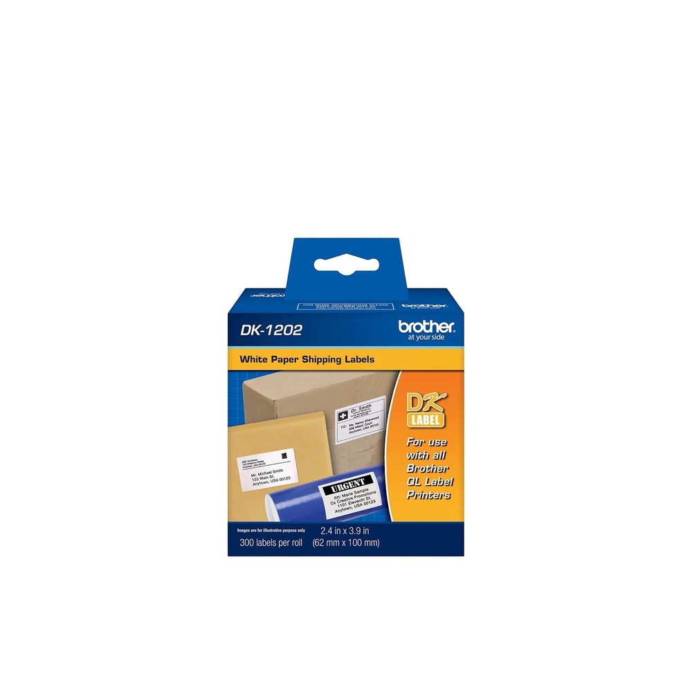 Brother DK1202 Shipping Labels White Paper Labels 300 per roll 24 x 39 in 3 pack